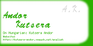 andor kutsera business card